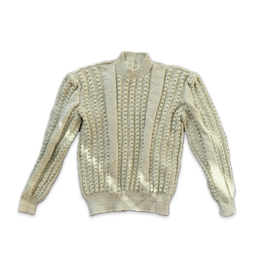 Chunky Hand Knitted Light Sage Green Sweater